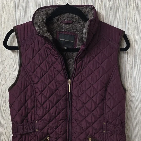Weatherproof Ultra Soft Lining Quilted Dark Purple Vest Womens Size Small - Picture 2 of 9